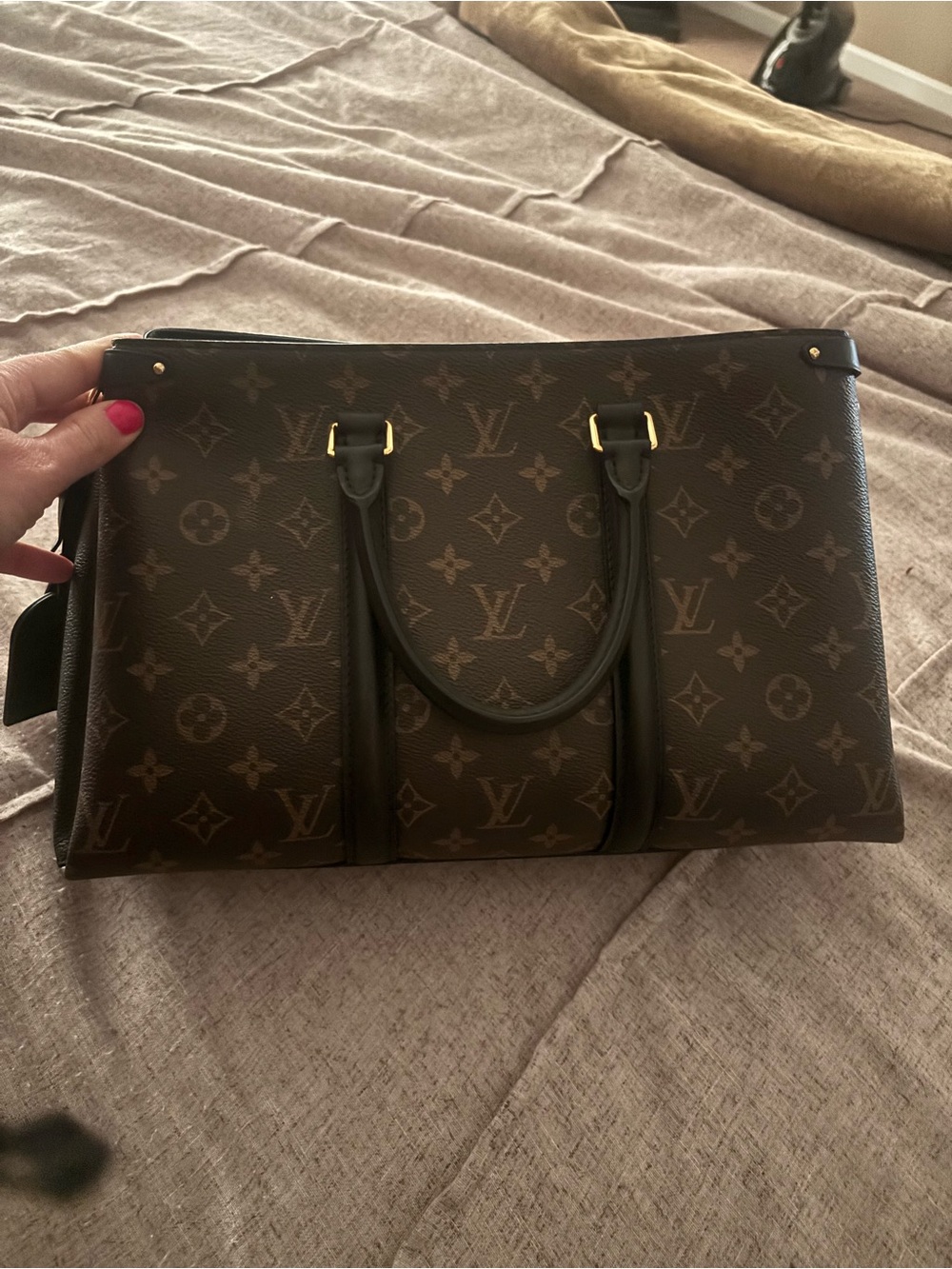 LV Black Leather Strap with Gold Hardware - Picture 7 of 7